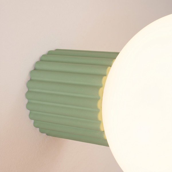 Kadulja zelena zidna lampa od opalnog stakla ø 12 cm Orbital – Sollux-image-3