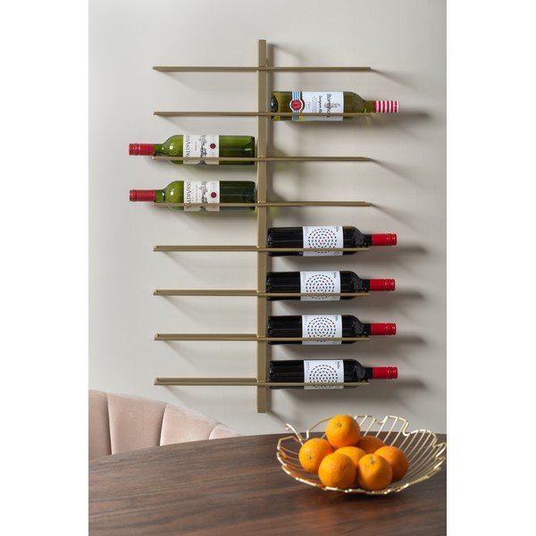 Zidni metalni držač za boce vina u zlatnoj boji broj boca 16 kom  Dual  – PT LIVING-image-1