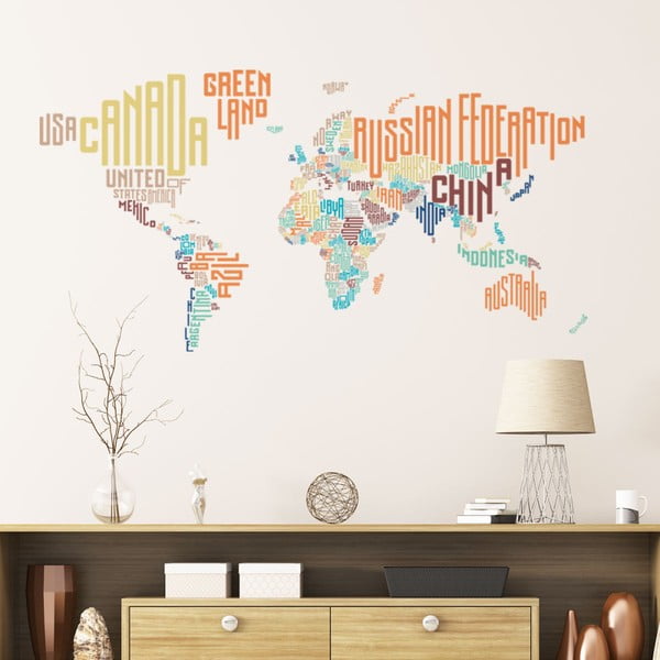 Karta svijeta ambijenta Moderna zidna naljepnica