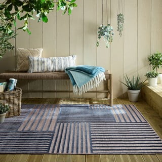 Tamno plavi unutarnji i vanjski tepih 80x150 cm Vigo Blocks – Flair Rugs