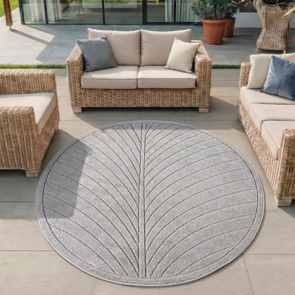Okrugao unutarnji i vanjski tepih u srebrnoj boji ø 120 cm Nova 1204 – Ayyildiz Carpets-image-1