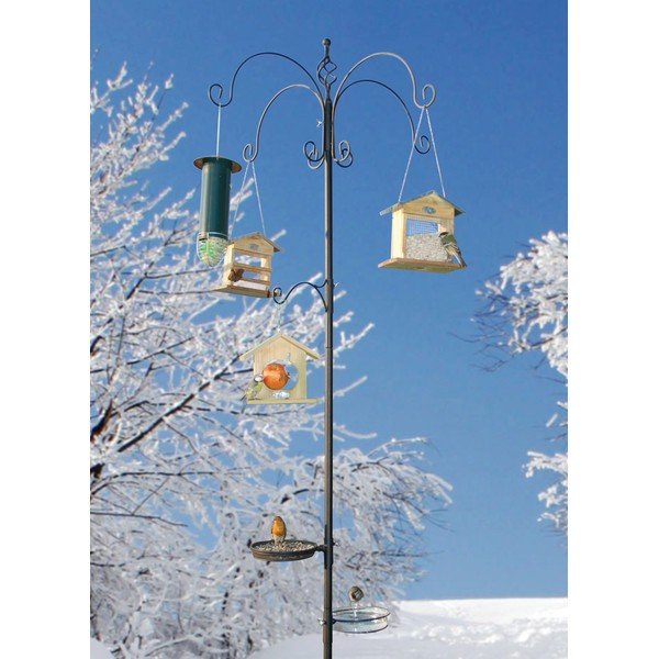 Crna hranilica s udubljenjem i napitcima Esschert Design, visina 300 cm-image-1