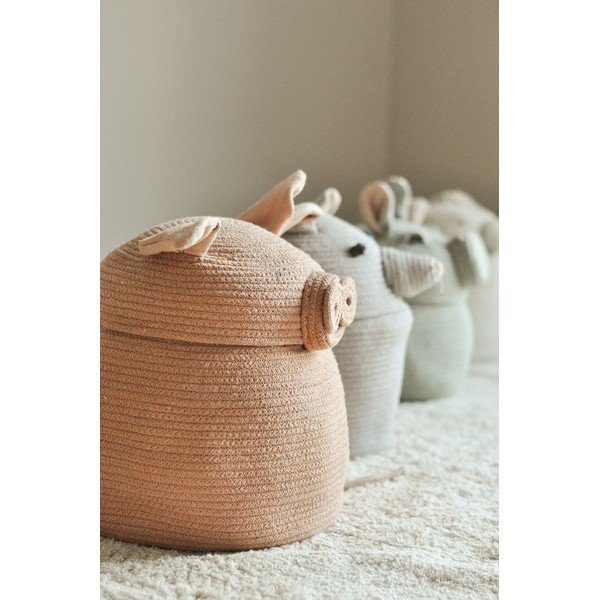 Svijetlo ružičasta tekstilna dječja kutija za pohranu ø 32x30 cm Peggy the Pig – Lorena Canals-image-2