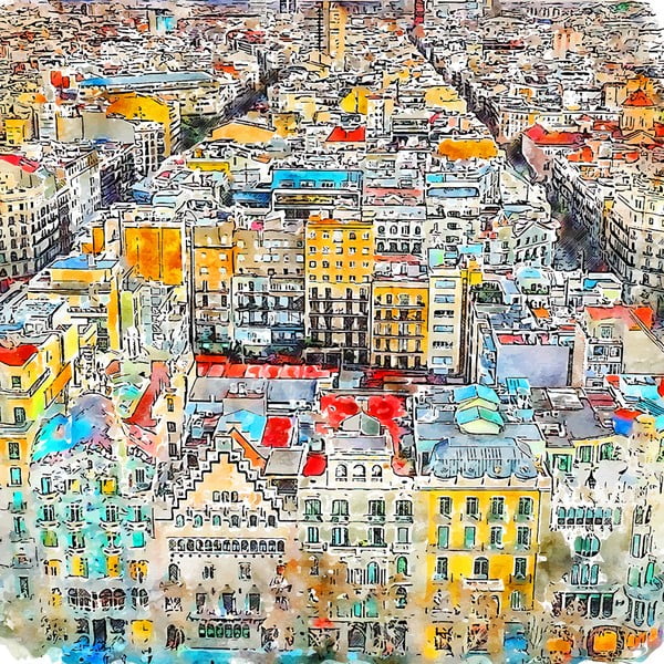 Slika 50x50 cm Barcelona – Fedkolor