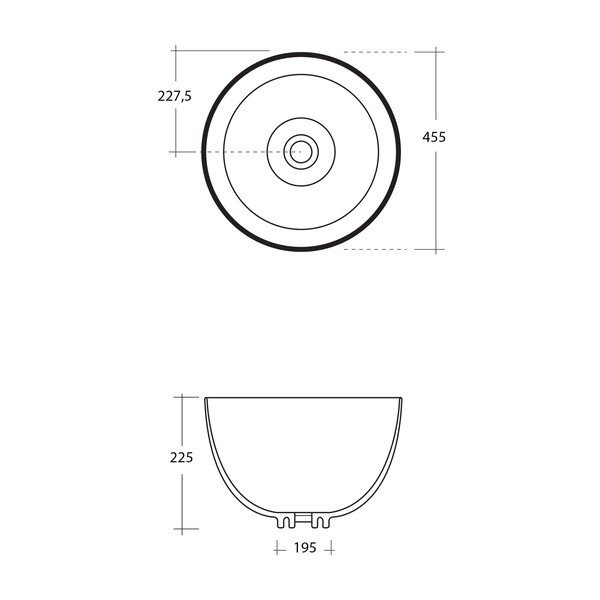Bijeli keramički okrugao umivaonik ø 45,5 cm Dome – Sapho-image-3