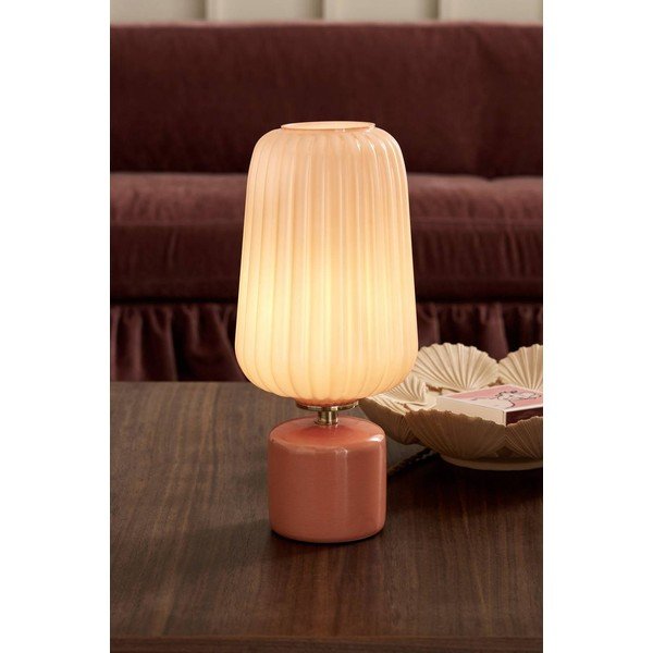 Staklena stolna lampa u boji lososa (visina 40 cm) Daria – Ellos Home-image-1