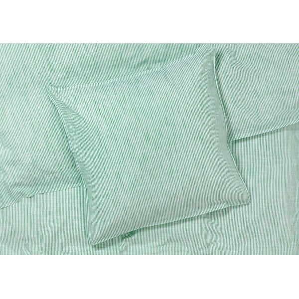Bijelo-zelena posteljina za bračni krevet-za produženi krevet od organskog pamuka 200x220 cm Monochrome Lines – JUNA-image-1