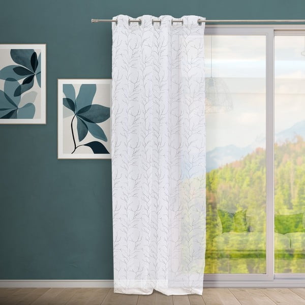 Bijela/siva prozirna zavjesa 140x260 cm Coral – Casa Selección-image-1