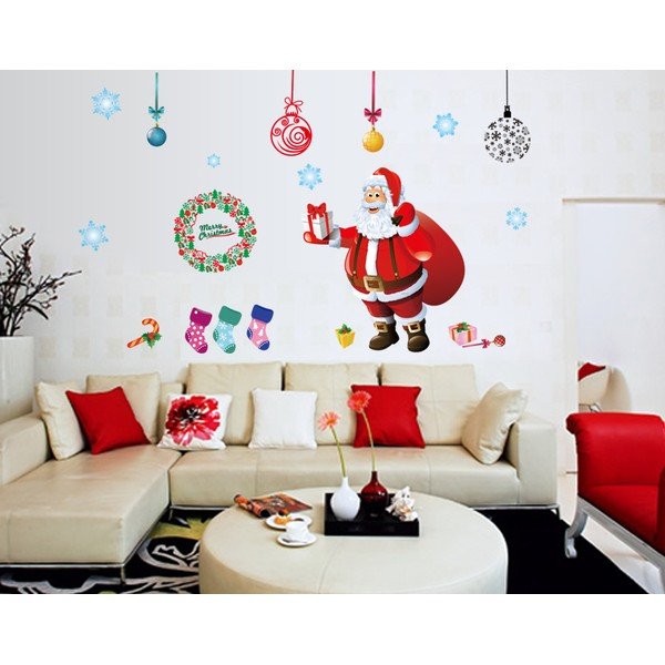 Ambiance Božićne naljepnice Santa, Balls and Tree-image-1