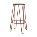 Barska stolica od čvrstog brijesta u prirodnoj boji/ružičasto zlatna (visine sjedala 75 cm) District – Premier Housewares