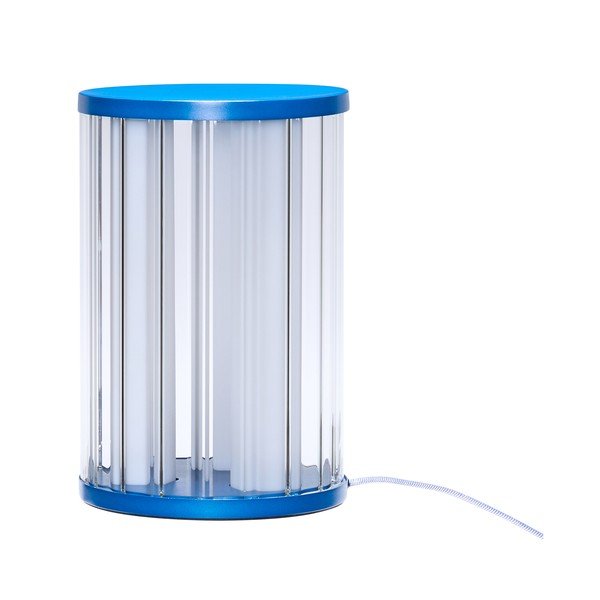 Plava staklena LED stolna lampa s mogućnosti zatamnjivanja (visina 30 cm) Aru – Hübsch