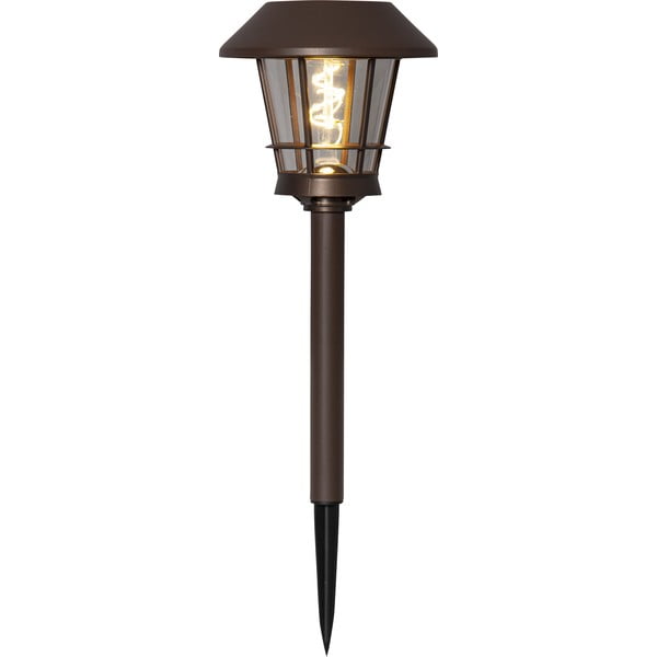 Smeđa vanjska solarna LED svjetiljka Star Trading Fergus, visina 35 cm