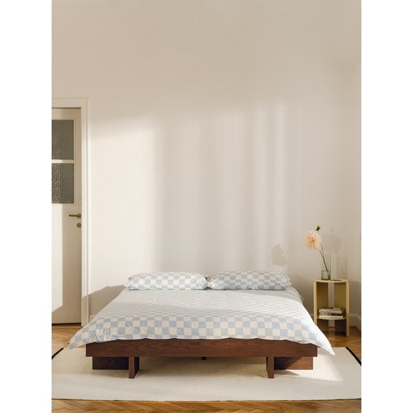 Svijetlo plava/krem navlaka za poplun za krevet za jednu osobu od pamučnog satena 140x200 cm Plu – noo.ma-image-3