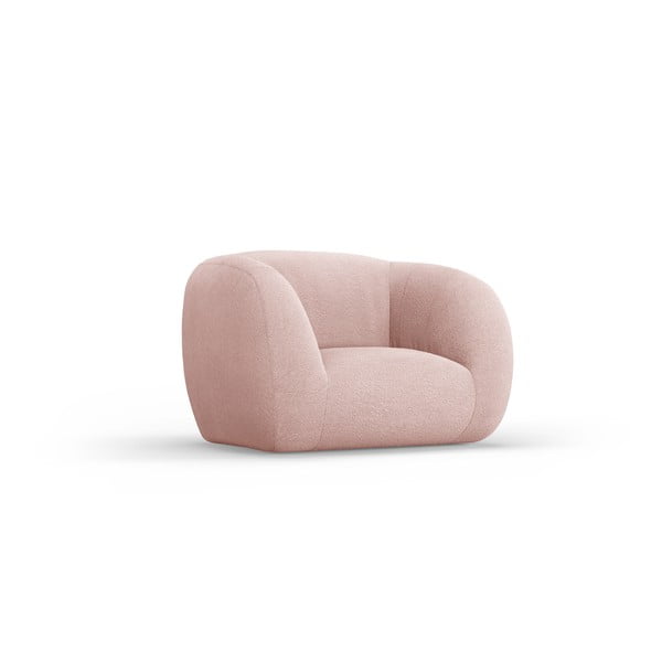Svijetlo ružičasta fotelja od bouclé tkanine Essen – Cosmopolitan Design