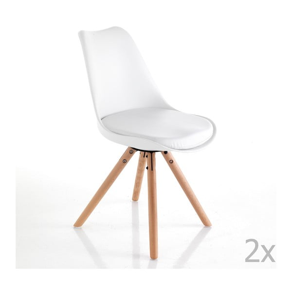 Set od 2 bijele stolice za blagovanje Tomasucci Kiki Wood