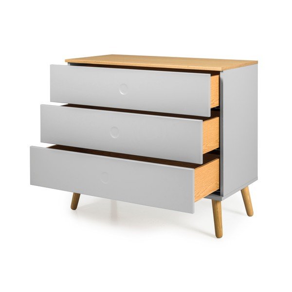 Bijela komoda s nogama od hrastovog drva Tenzo Dot, 90 x 79 cm-image-2