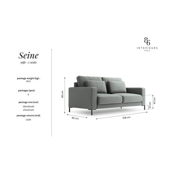 Bež kauč Interieurs 86 Seine, 158 cm-image-3