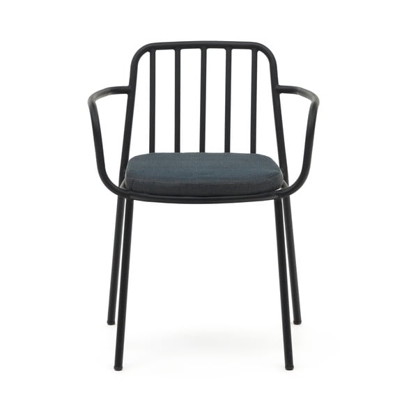 Crna metalna vrtna stolica Bramant – Kave Home-image-1