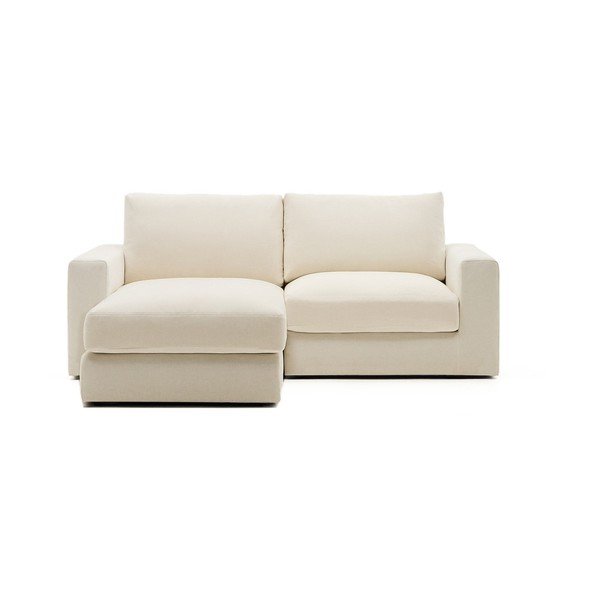 Bež kutna garnitura od šenila (s lijevim kutom/s ležaljkom) Alea – Kave Home