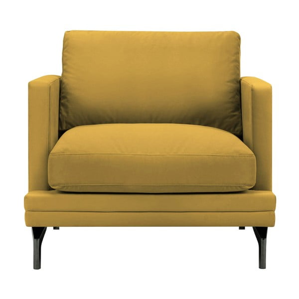 Žuta fotelja s bazom u crnoj boji Windsor &amp; Co Sofas Jupiter