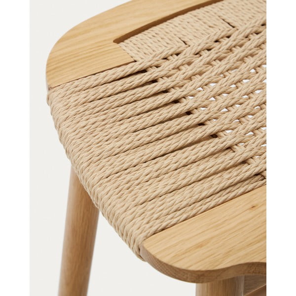 Barska stolica od punog hrasta u prirodnoj boji (visine sjedala 65 cm) Enit – Kave Home-image-1