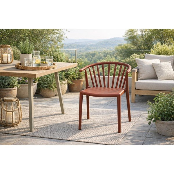 Smeđa plastična vrtna stolica Capri – Bonami Essentials-image-1