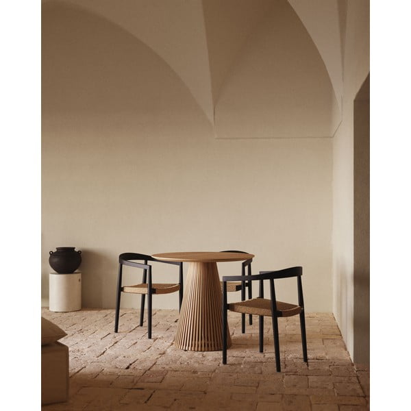 Crne vrtne stolice u setu 4 kom od masivnog drveta Ydalia – Kave Home-image-4