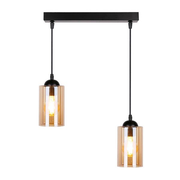 Crna visilica sa staklenim sjenilom 10x34 cm Bistro - Candellux Lighting-image-3