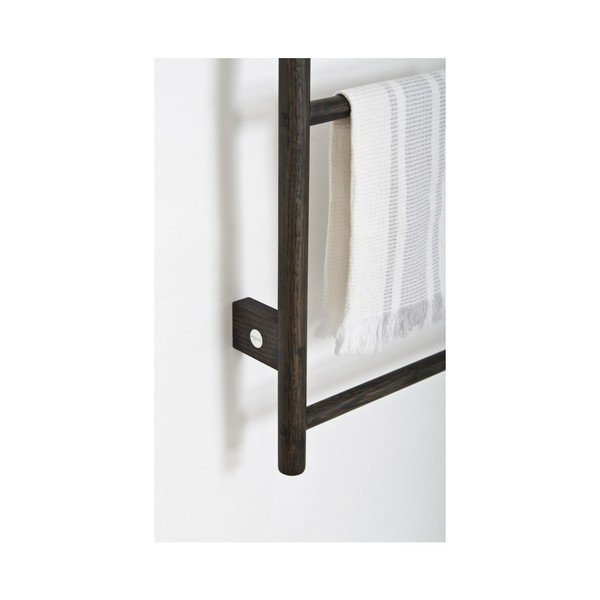 Crni držač ručnika od hrastovog drveta Wireworks Towel Rail Wallbar-image-2