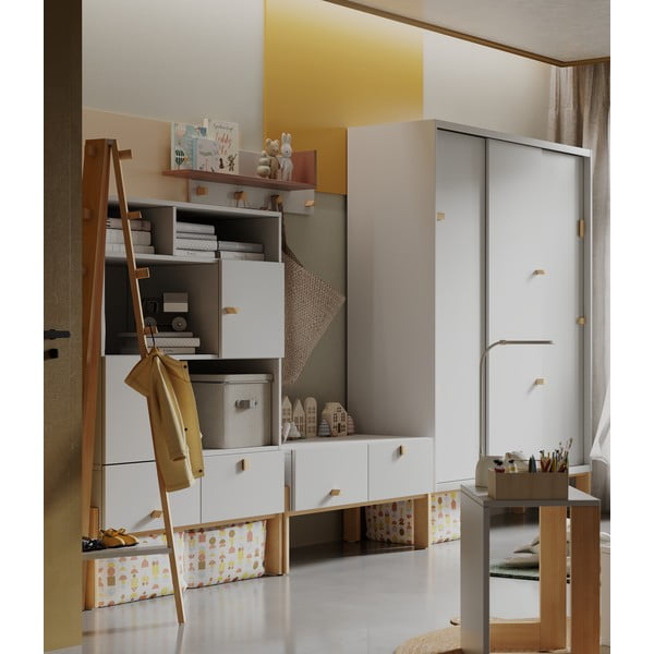 Svijetlo siva niska dječja komoda 100x50 cm Cube - Pinio-image-1