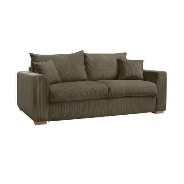 Zelena/smeđa sklopiva sofa od samta 225 cm Augustin – Bobochic Paris-image-3