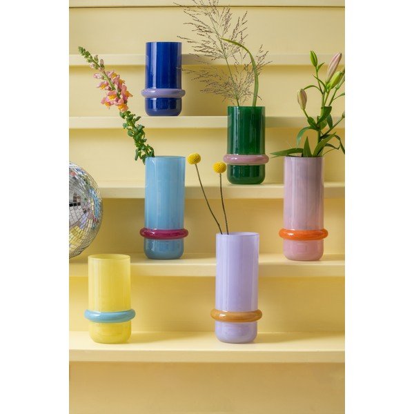 Svijetlo plava staklena vaza (visina 28 cm) Animado Anillo – PT LIVING-image-1