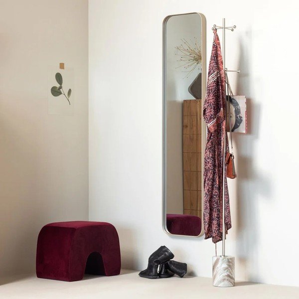 Bordo baršunast tabure Lucen – WOOOD-image-2
