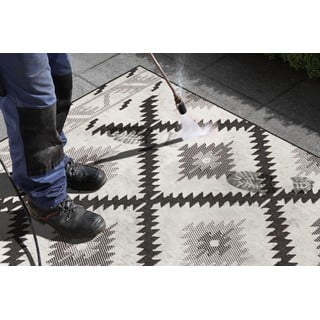 Crno-bež tepih za eksterijer NORTHRUGS Malibu, 80 x 350 cm
