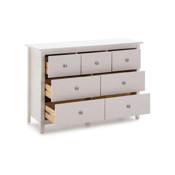 Bijela niska komoda od masivnog bora 110x80 cm Berna – Marckeric-image-3