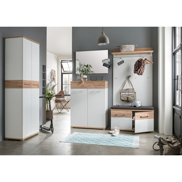 Bijela/u prirodnoj boji ploča za vješanje garderobe u dekoru hrasta Topix – Germania-image-1