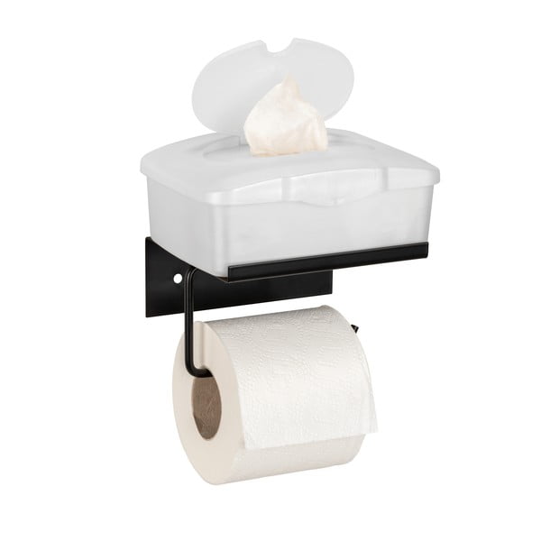 Crni metalni samoljepljiv/s policom držač toaletnog papira Desulo – Wenko-image-3