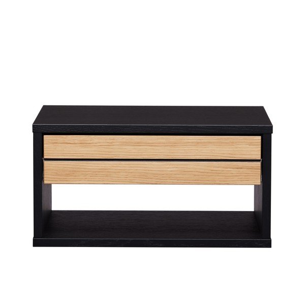 Crni/u prirodnoj boji viseći noćni ormarić u dekoru hrasta Stripe – Woodman-image-4