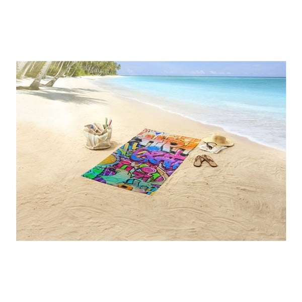 Ručnik za plažu s printom grafita Dobro jutro, 150 x 75 cm-image-1