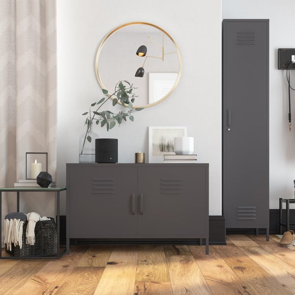Sivi metalni ormarić 37x182 cm Bradford – Støraa-image-1