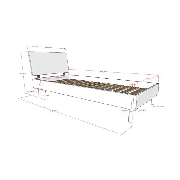 Bijeli krevet od masivne bukve s podnicom 90x200 cm Forrest – Vipack-image-2