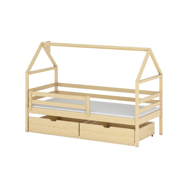 Mali dječji krevet od borovine s prostorom za pohranu 80x200 cm Aron - Lano Meble