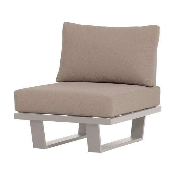 Sivo-bež metalna/podstavljena vrtna fotelja Bear – WOOOD