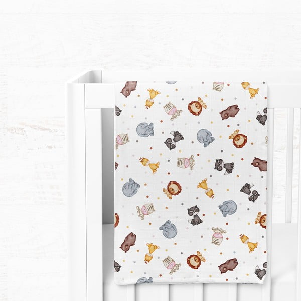 Bijela deka za bebe od muslina 75x100 cm Zoo – Mijolnir-image-3