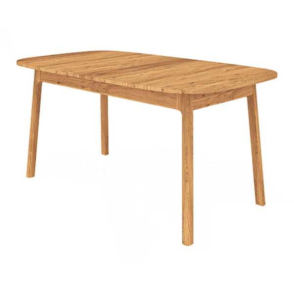 Blagovaonski stol od punog hrasta u prirodnoj boji 90x160 cm Twig – The Beds