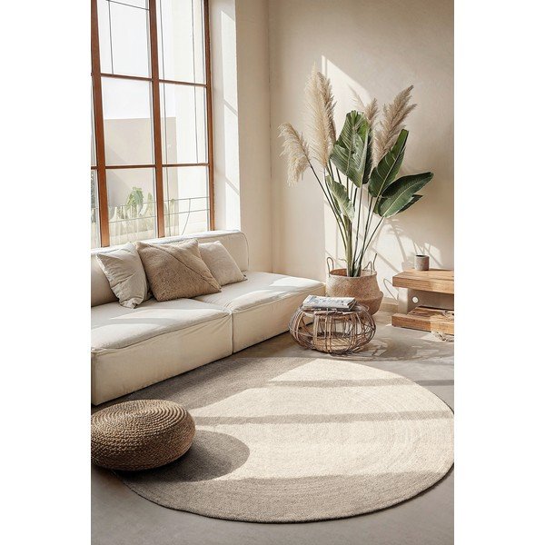 Krem obostrani/ručno rađen juten okrugao tepih ø 100 cm Braided – Hanse Home-image-1