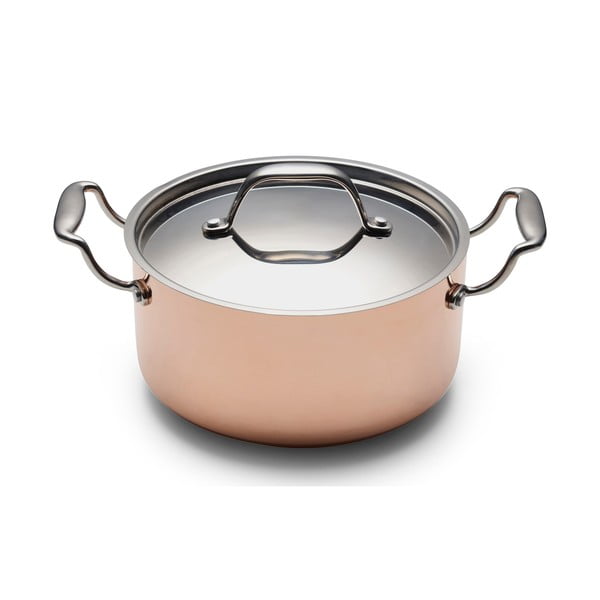 Lonac od nehrđajućeg čelika/bakren s poklopcem prikladni za indukcijsko kuhalo 3 l – Blomsterbergs