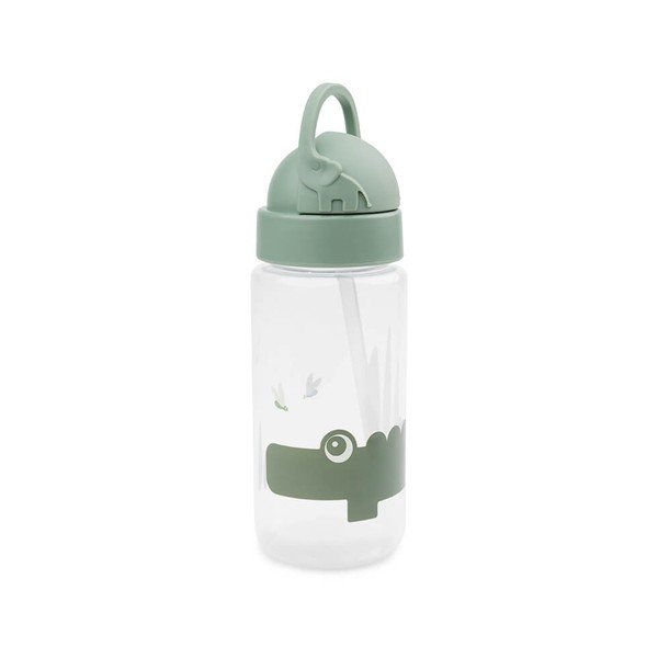 Zelena dječja bočica sa slamkom Done by Deer Croco, 350 ml
