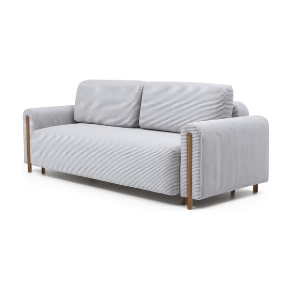 Siva sklopiva/s prostorom za odlaganje sofa od samta 244 cm Arcadova – ELTAP-image-2