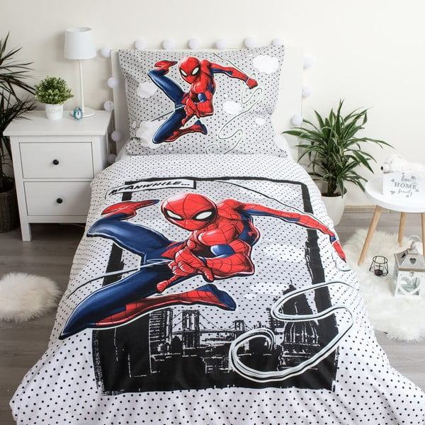 Pamučna dječja posteljina za krevet za jednu osobu sa svjetlećim efektom 140x200 cm Spiderman - Jerry Fabrics-image-1